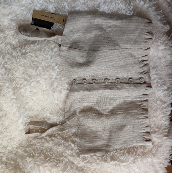 NWT Reformation Mackenzie Linen Beige Crop Top 12 - Picture 6 of 6